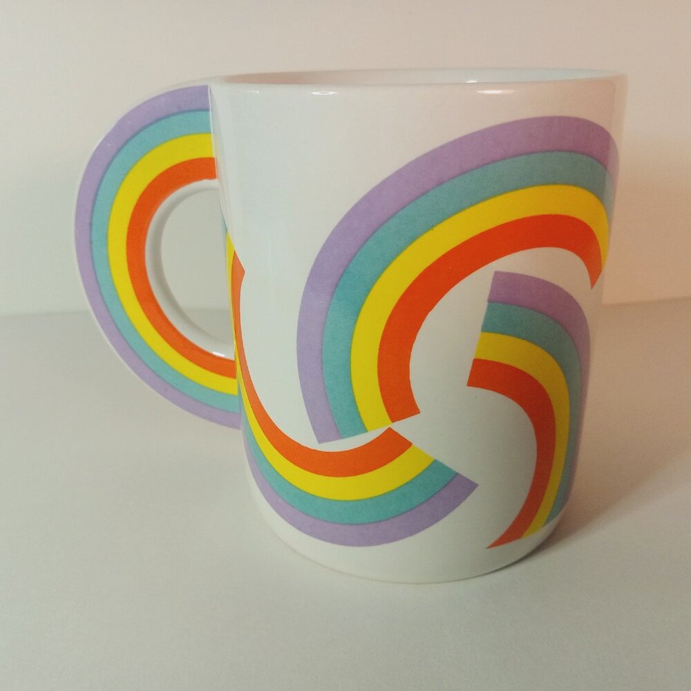 Teleflora Vintage Coffee Mug Rainbow Thinking of You Novelty Colorful - Picture 4 of 7